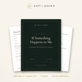 Kept & Known If Something Happens to Me family emergency binder, printable and fillable PDF cover with inside pages